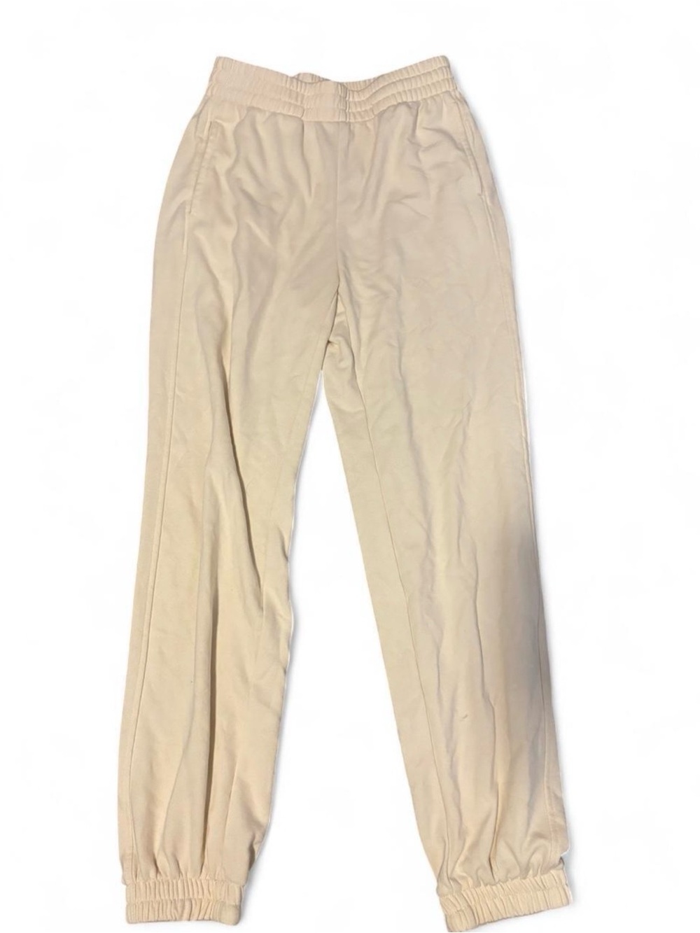 Women’s Cream Elastic-Waist Jogger Pants - Picture 1 of 6